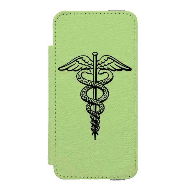 Caduceussymbolet Incipio iPhone Wallet Skal (Folio Framsidan)