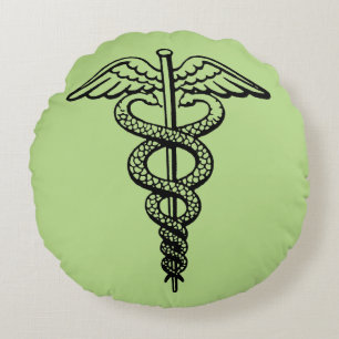 Caduceussymbolet Rund Kudde