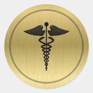 Caduceussymbolklistermärke Runt Klistermärke