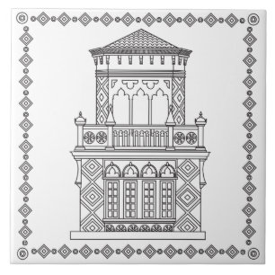 Ca'd'Zan Torn Sarasota Ceramic Tile Kakelplatta