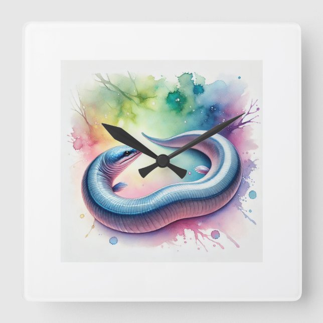 Caecilian Serenity 260824AREF138 - Watercolor Fyrkantig Klocka (Framsida)