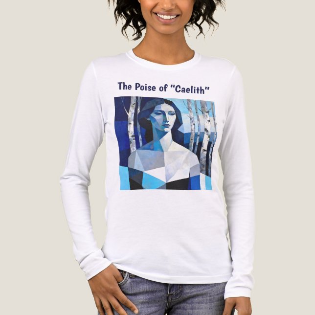 "Caeliths" Pose – En Abstrakt Porträtt T Shirt (Framsida)