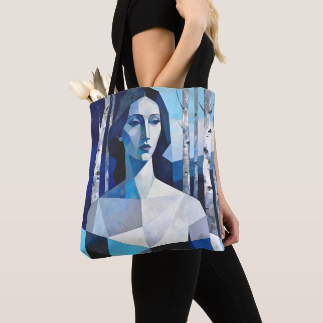 "Caeliths" Pose – En Abstrakt Porträtt Tygkasse (Närbild)