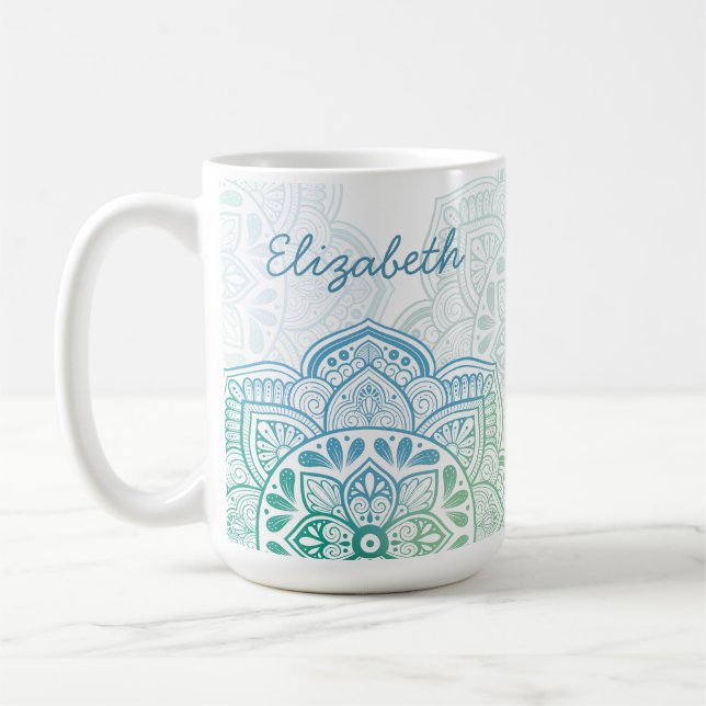 Caelum Mandala 15 oz. Personalized Mug Kaffemugg (Vänster)