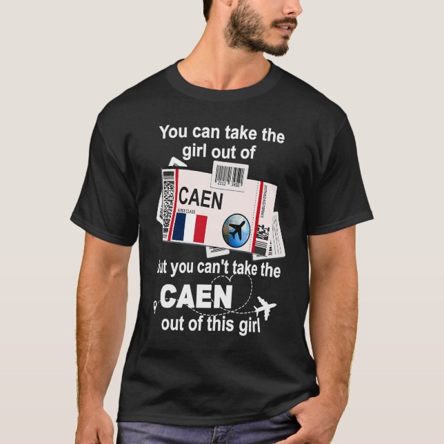 Caen Boarding Pass  Caen Girl  Caen T Shirt (Framsida)