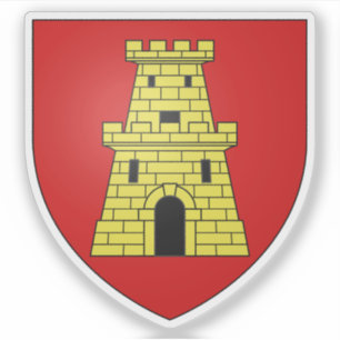 Caen, Calvados, Normandie, Frankrikes vapensköld Klistermärken