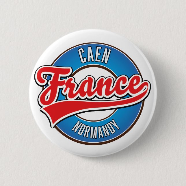 Caen Normandie Frankrike retro logotyp Knapp (Framsida)