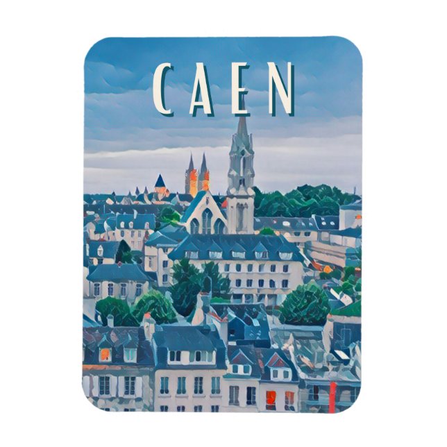 Caen Photo Vintage Magnet (Vertikal)