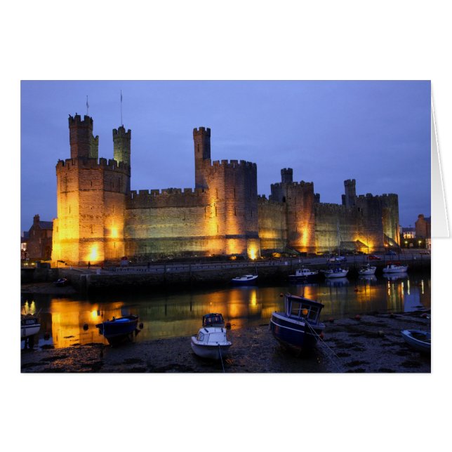 Caernarfon castle hälsningskort (Framsidan Horizontal)