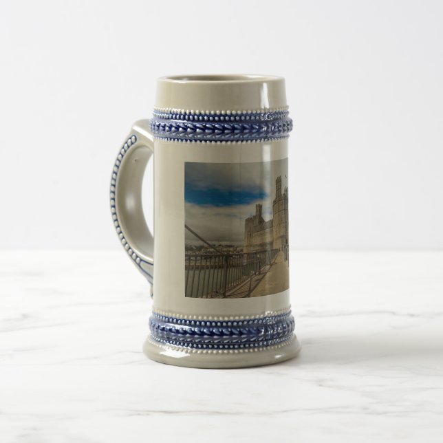 Caernarfon castle Wales Beer Mugg. Sejdel (Framsida vänster)