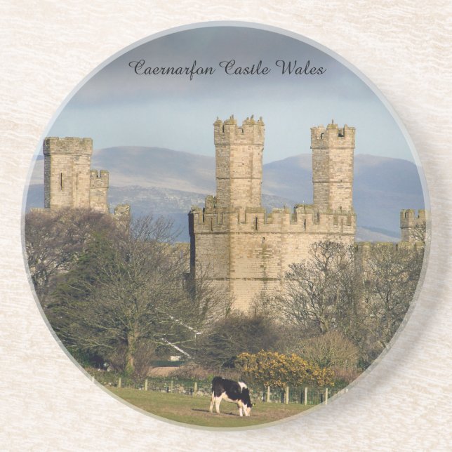 Caernarfon Castle Wales. Underlägg Sandsten (Framsidan)