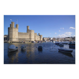 Caernarfon slott, Gwynedd, Wales 2 Fototryck