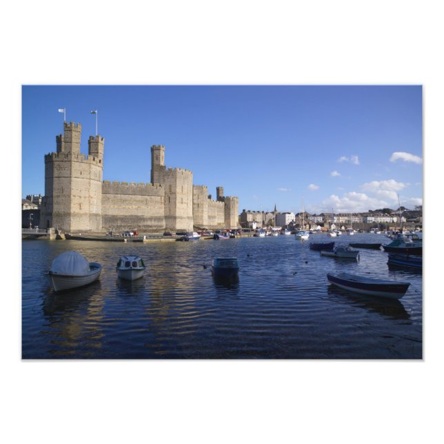 Caernarfon slott, Gwynedd, Wales 2 Fototryck (Framsidan)