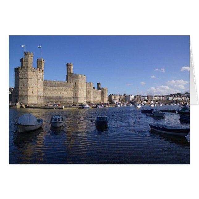 Caernarfon slott, Gwynedd, Wales 2 Hälsningskort (Framsidan Horizontal)