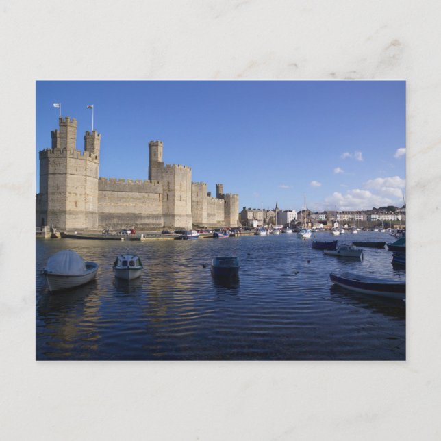 Caernarfon slott, Gwynedd, Wales 2 Vykort (Framsida)