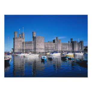 Caernarfon slott, Gwynedd, Wales Fototryck