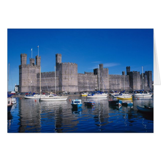 Caernarfon slott, Gwynedd, Wales Hälsningskort (Framsidan Horizontal)