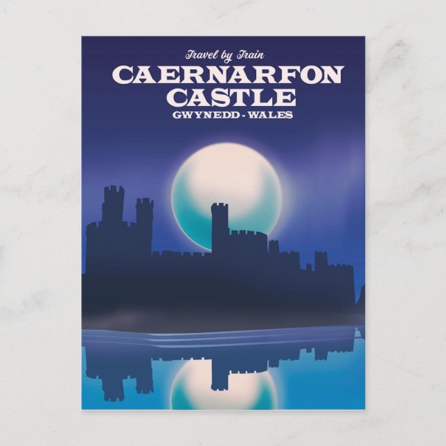 Caernarfon slott, Gwynedd Wales resaffisch, Vykort (Framsida)