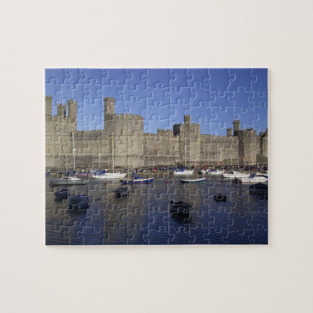 Caernarfon slott, Gwynedd, Wales (RF) Pussel (Horisontell)