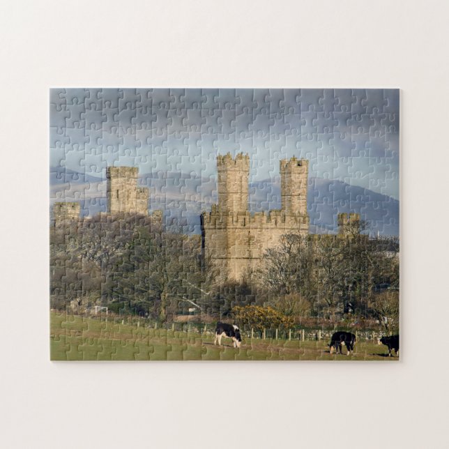 Caernarfon slott i Wales Pussel (Horisontell)
