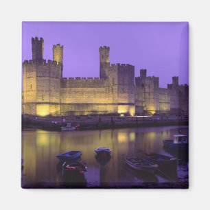 Caernarfon slott, på natten, Gwynedd, Wales Magnet