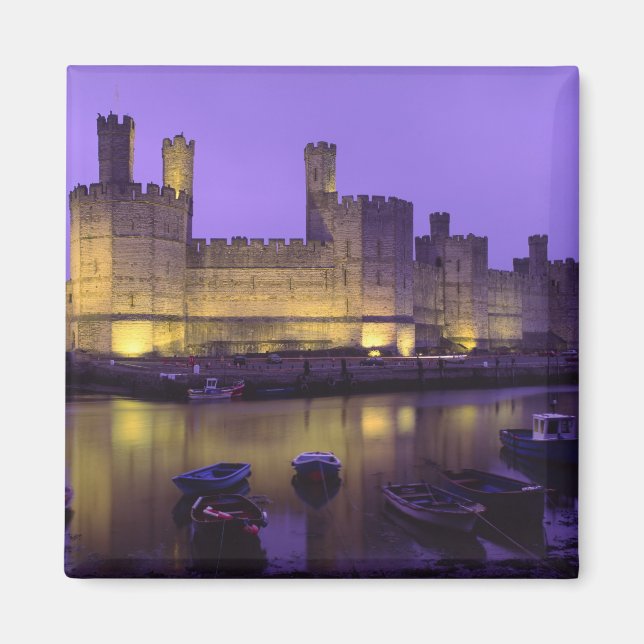 Caernarfon slott, på natten, Gwynedd, Wales Magnet (Framsidan)
