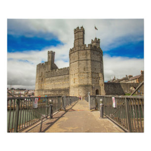 Caernarfon slott Wales. Fototryck