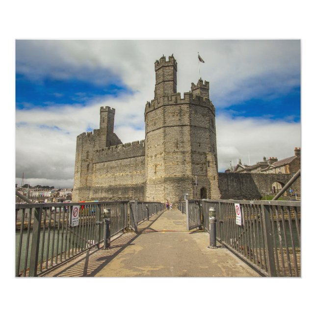 Caernarfon slott Wales. Fototryck (Framsidan)