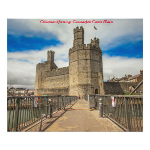 Caernarfon slott Wales. Fototryck