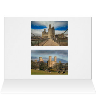 Caernarfon slott Wales. Hälsningskort