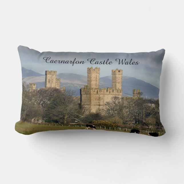 Caernarfon slott Wales. Lumbarkudde (Framsida)