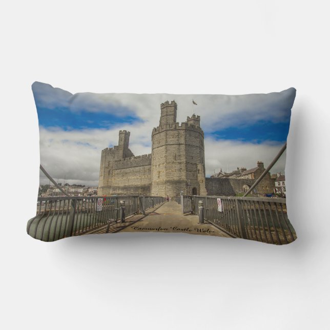 Caernarfon slott Wales. Lumbarkudde (Framsida)