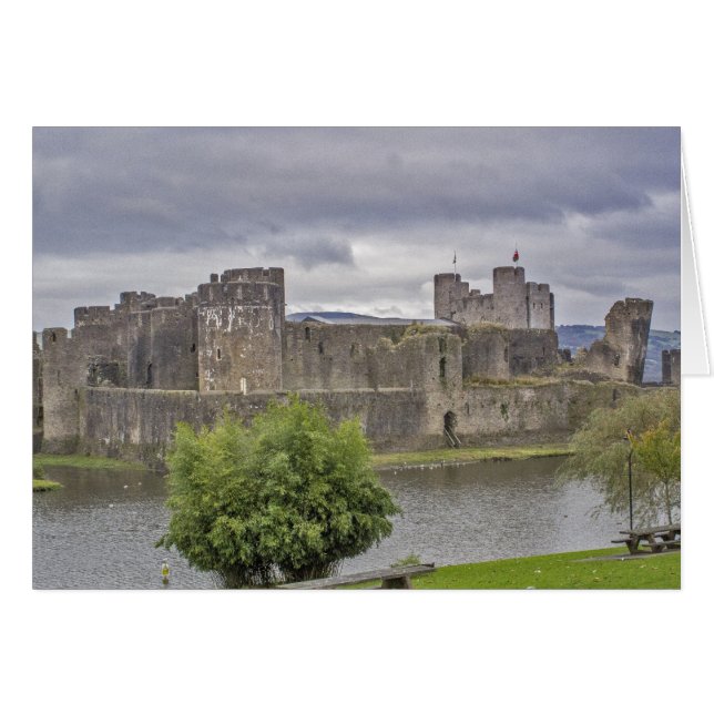 Caerphilly Castle Hälsningskort (Framsidan Horizontal)