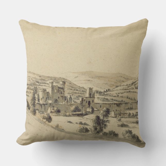 Caerphilly slott (skriva, bläck och tvätta på kudde (Framsida)