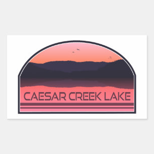 Caesar Bäck Sjö Ohio Red Sunrise Rektangulärt Klistermärke