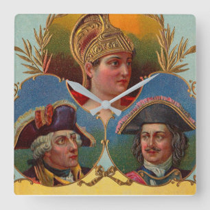 Caesar-Kaiser - Tsar cigar box-etikett Fyrkantig Klocka
