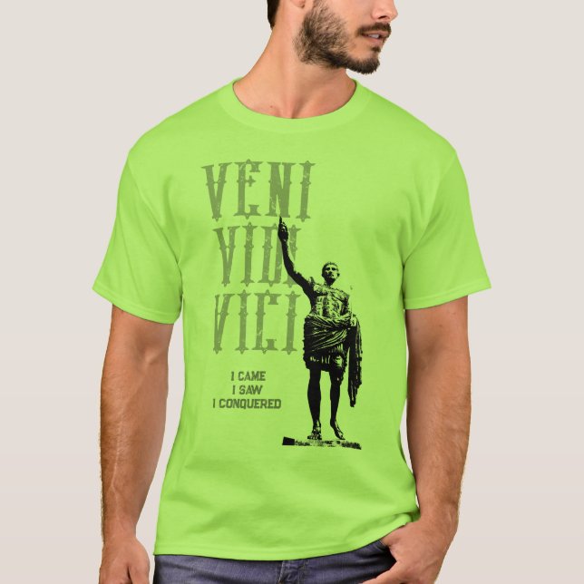 Caesar Veni Vidi Vici Manar Modern Lime Green T Shirt (Framsida)