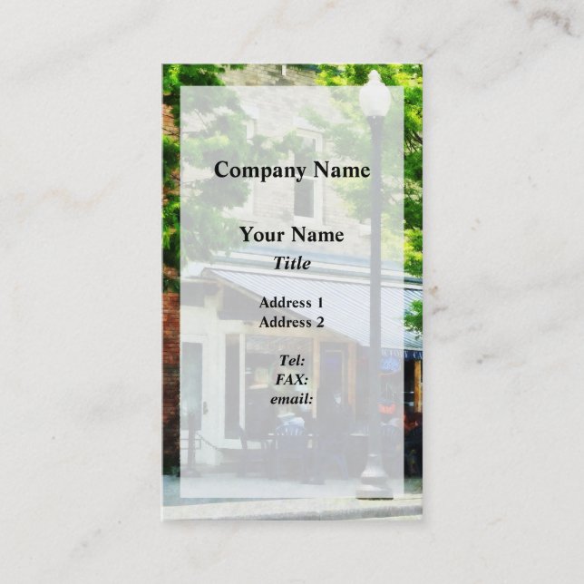 Cafe Albany NY Visitkort (Framsida)