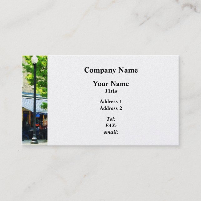 Cafe Albany NY Visitkort (Framsida)