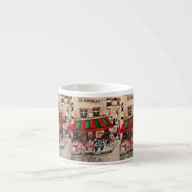 ’Cafe at Rue Norvins, Montmarte’ Paris Espressomugg (Framsidan)