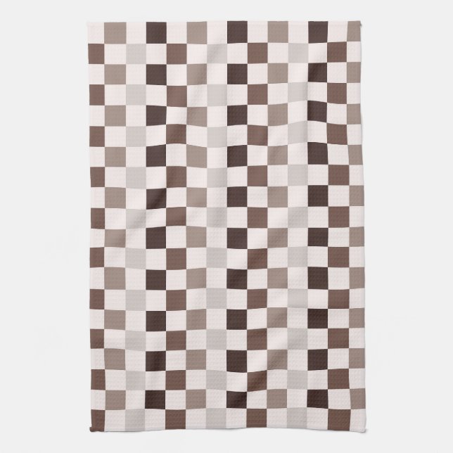 Cafe Au Lait checkerboard pattern Kökshandduk (Vertikal)