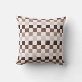 Cafe Au Lait checkerboard pattern Kudde