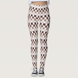 Cafe Au Lait checkerboard pattern Leggings