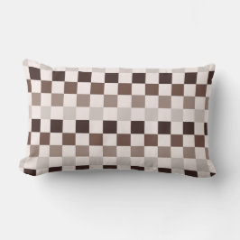 Cafe Au Lait checkerboard pattern Lumbarkudde