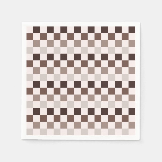 Cafe Au Lait checkerboard pattern Pappersservett (Framsidan)