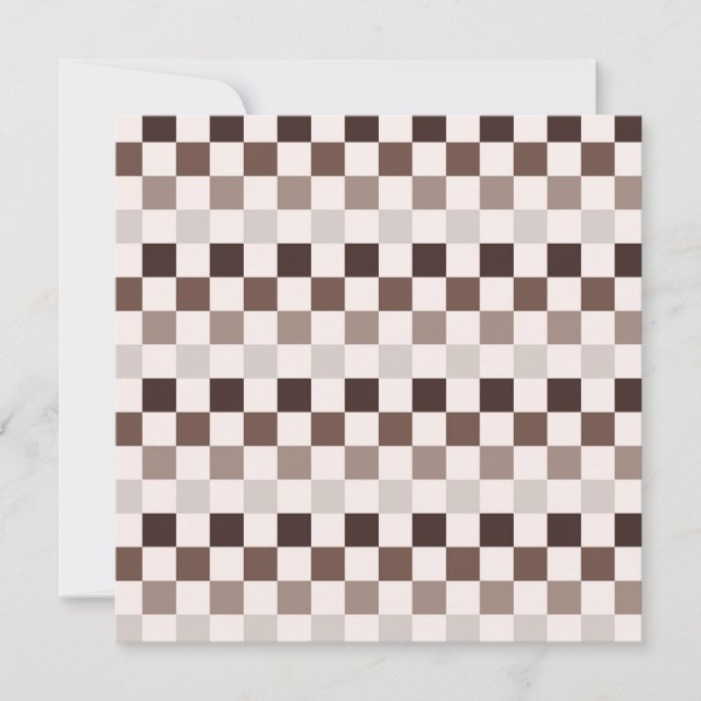 Cafe Au Lait checkerboard pattern Tack Kort (Framsida)