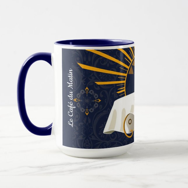 Café au Lait Dekoration Parisisk Bistro Personlig Mugg (Vänster)