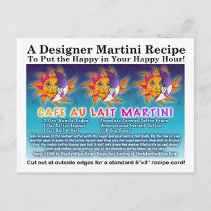 Cafe Au Lait Martini Recipe-vykort Vykort