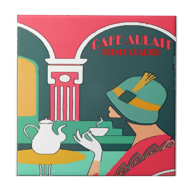 Cafe Aulait, Fransk Quarter Kakelplatta (Framsidan)