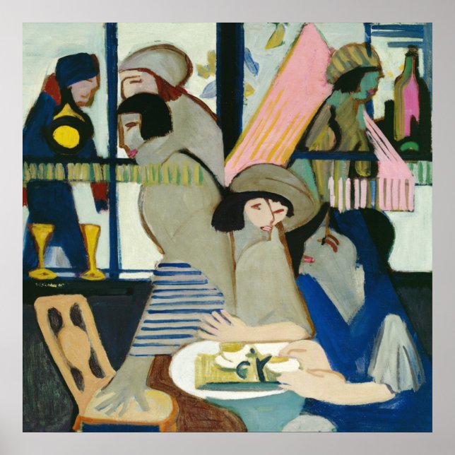 Cafe av Ernst Ludwig Kirchner Poster (Framsidan)